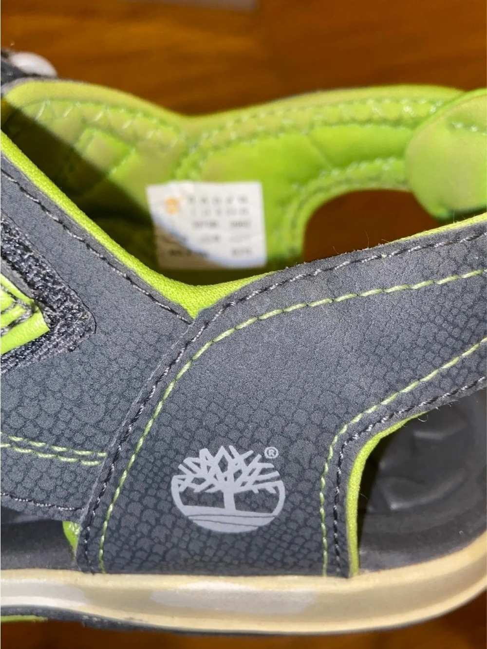 Timberland Kids Black and Green Sport Sandals